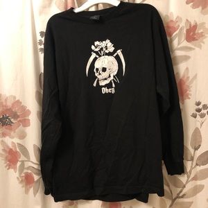 Obey long sleeve skull T-shirt